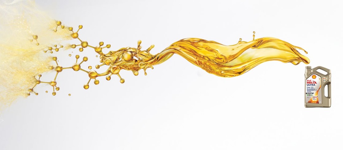 Bidón Shell Helix Ultra con tecnología PurePlus.