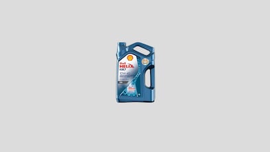 Bidón Shell Helix HX7 10W40 con fondo gris.