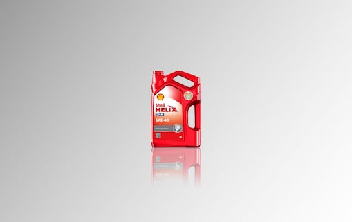 Bidón Shell Helix HX3 40 con fondo gris