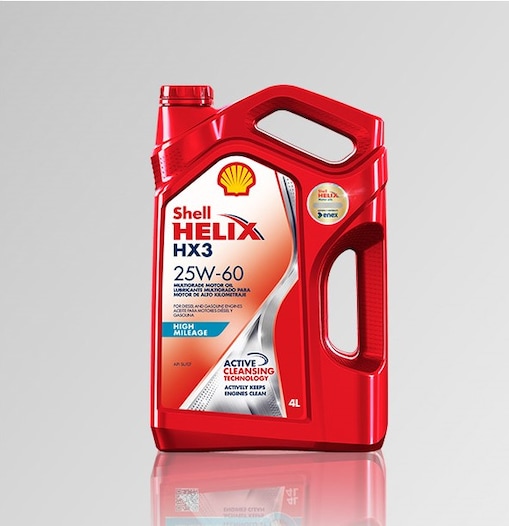 Bidón Shell Helix HX3 25W60 con fondo gris